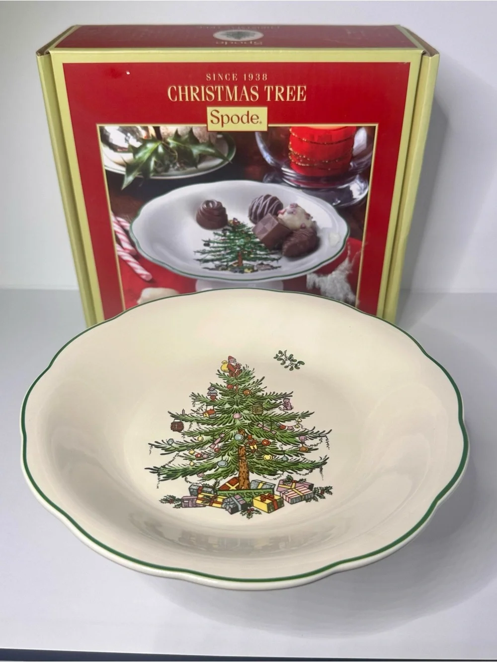 Spode Christmas Tree Sculpted Footed Candy Dish 7